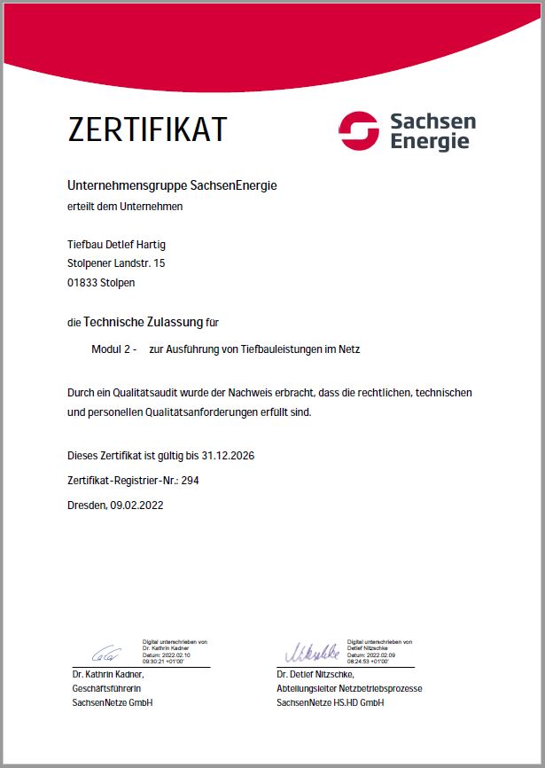 Zertifizierung Sachsen Energie
